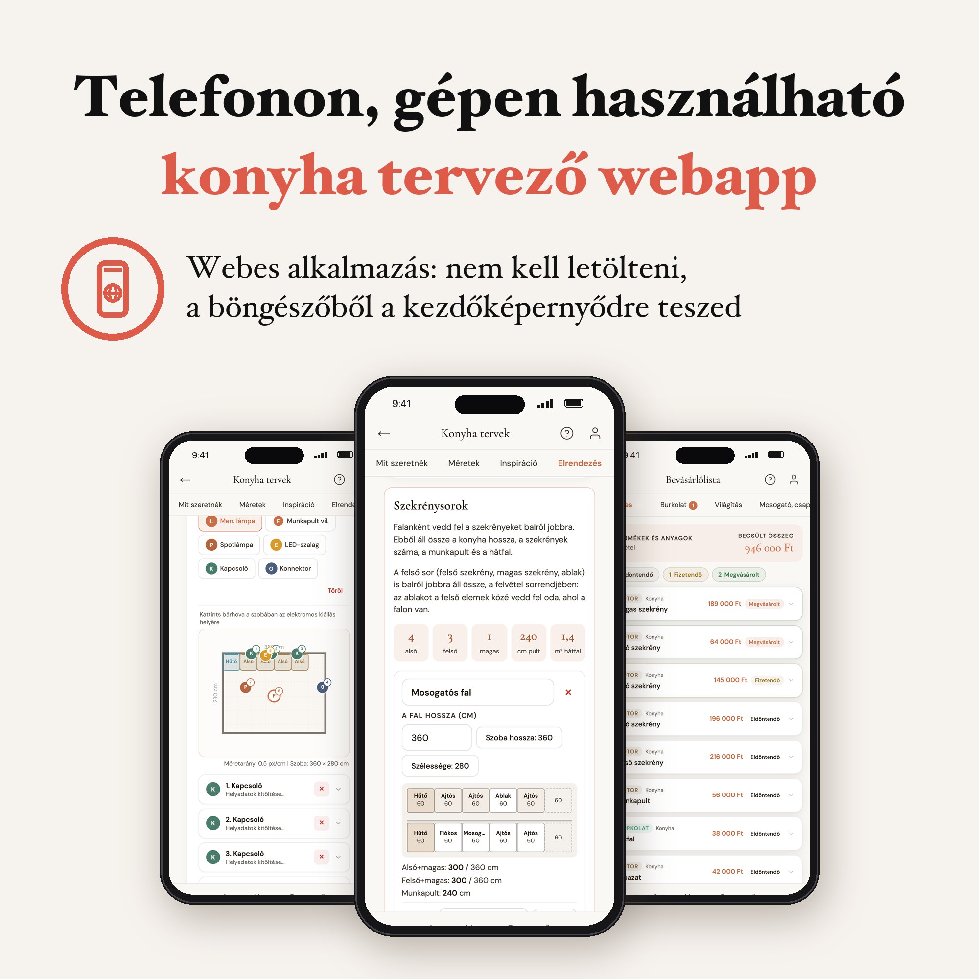 Konyha Tervező app
